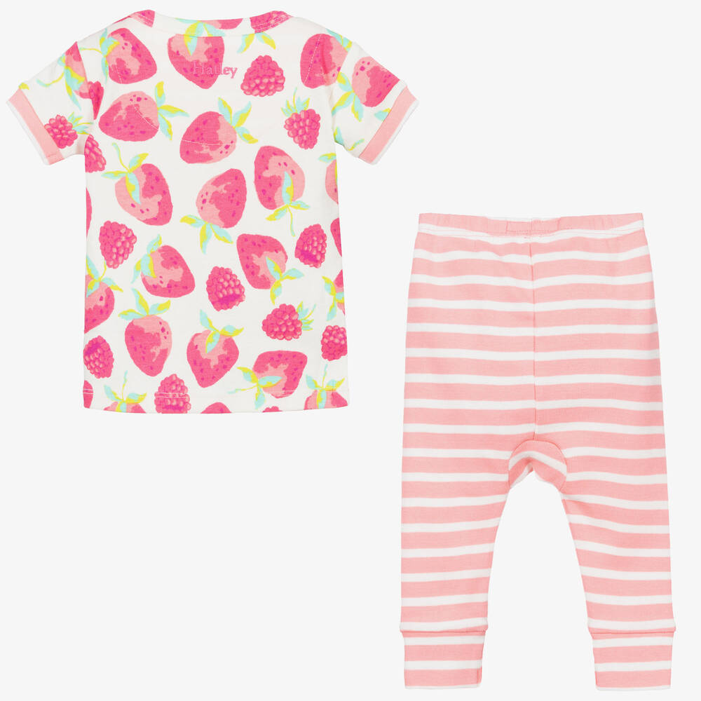 هاتلي-بيجاما قطن عضوي لون أبيض و زهري للمولودات | Childrensalon Outlet