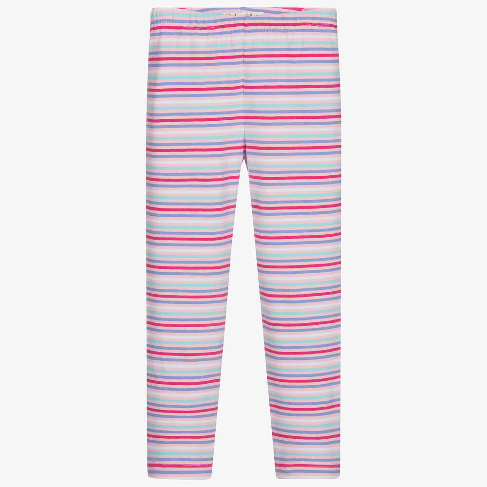Hatley - Pink Cotton Striped Leggings | Childrensalon