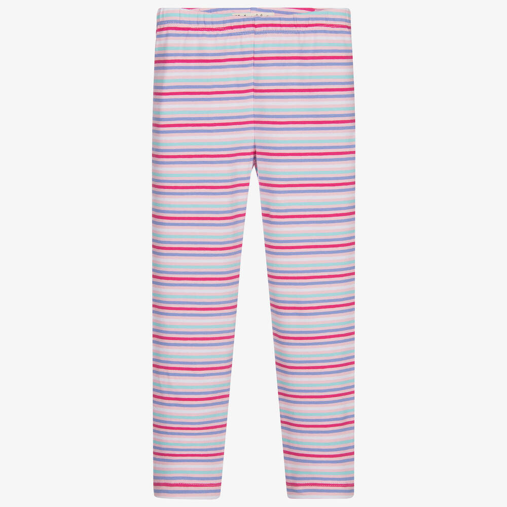 Hatley-Pink Cotton Striped Leggings | Childrensalon Outlet