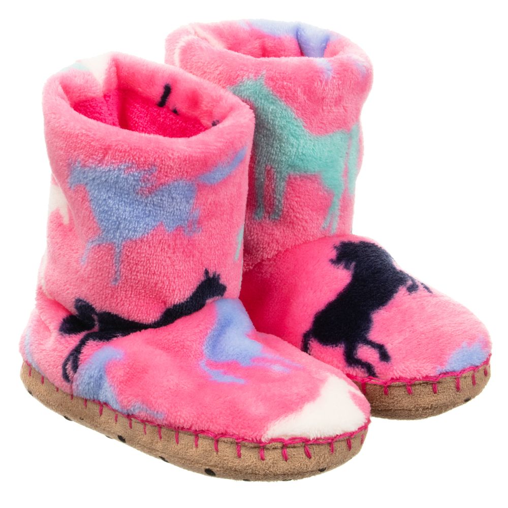 Hatley - Pink Fleece Slippers | Childrensalon