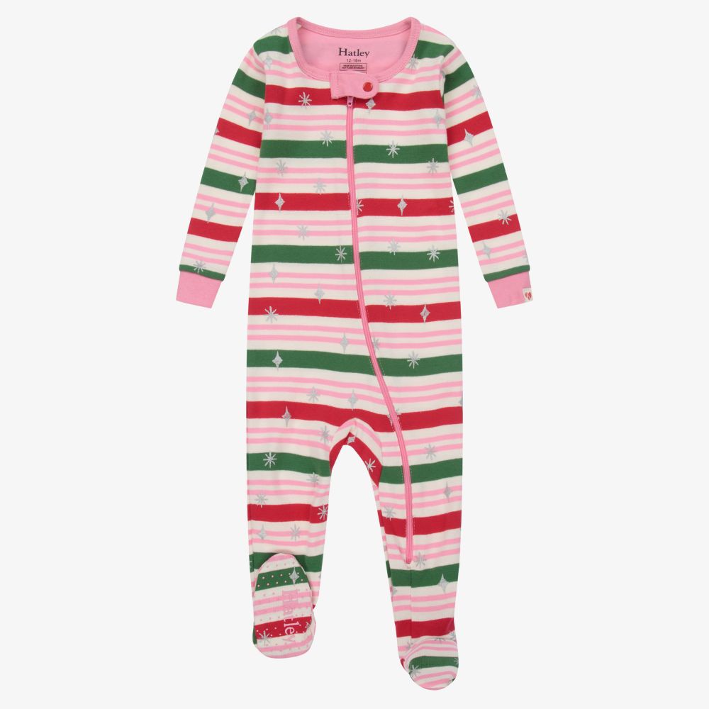 Hatley-Pink & Green Cotton Babygrow | Childrensalon Outlet