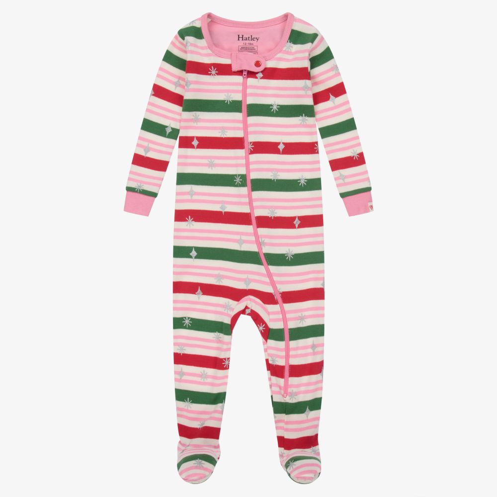 Hatley-Pink & Green Cotton Babygrow | Childrensalon Outlet