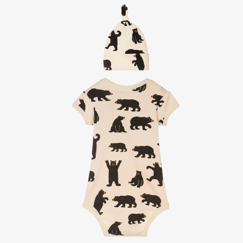 Little Blue House by Hatley-Pink & Ivory Cotton Bodyvest & Hat Set | Childrensalon Outlet