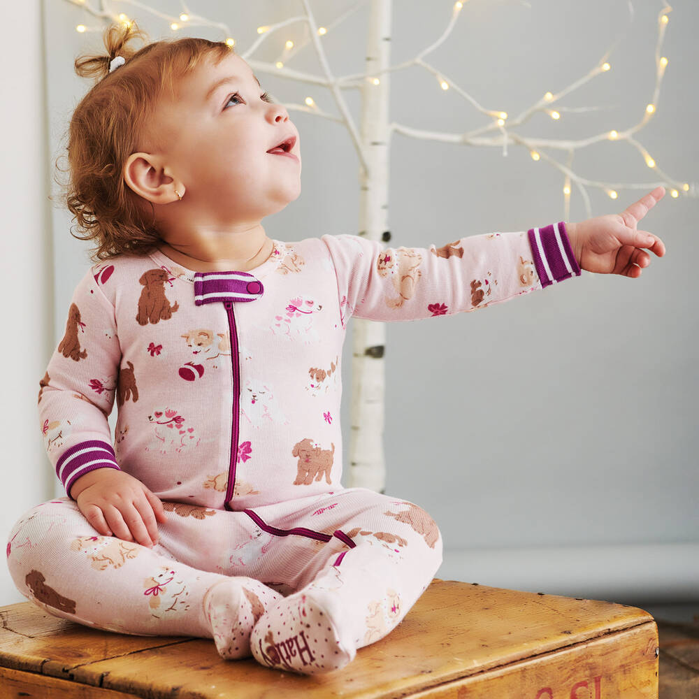 Hatley-Pink Organic Cotton Babygrow | Childrensalon Outlet