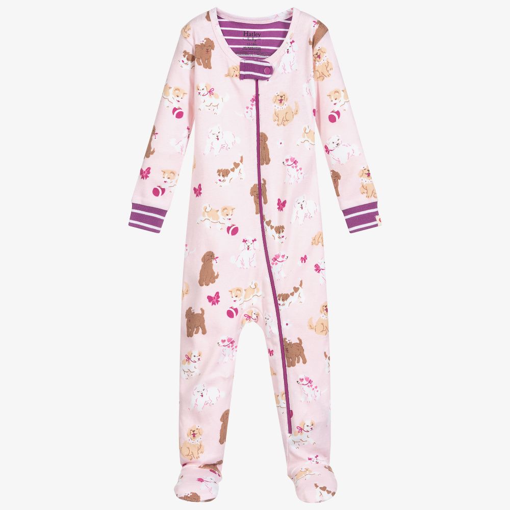 Hatley - Pink Organic Cotton Babygrow | Childrensalon