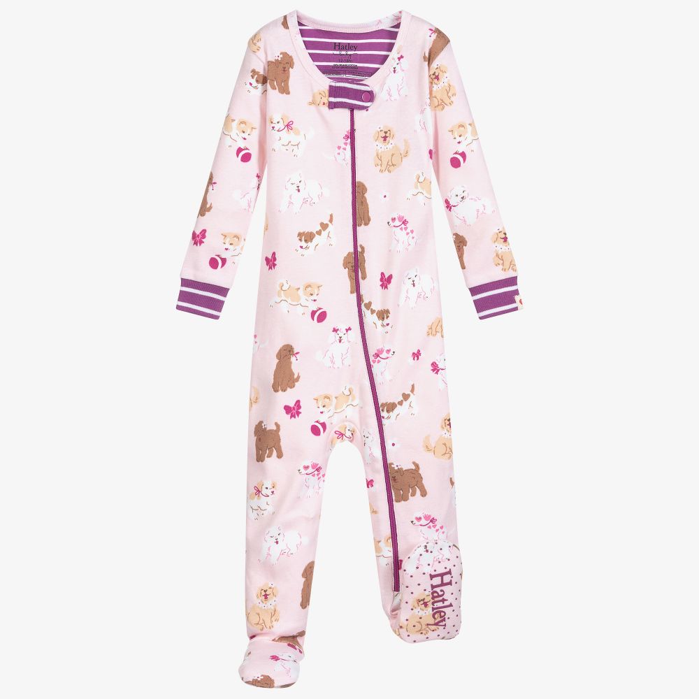 Hatley-Pink Organic Cotton Babygrow | Childrensalon Outlet