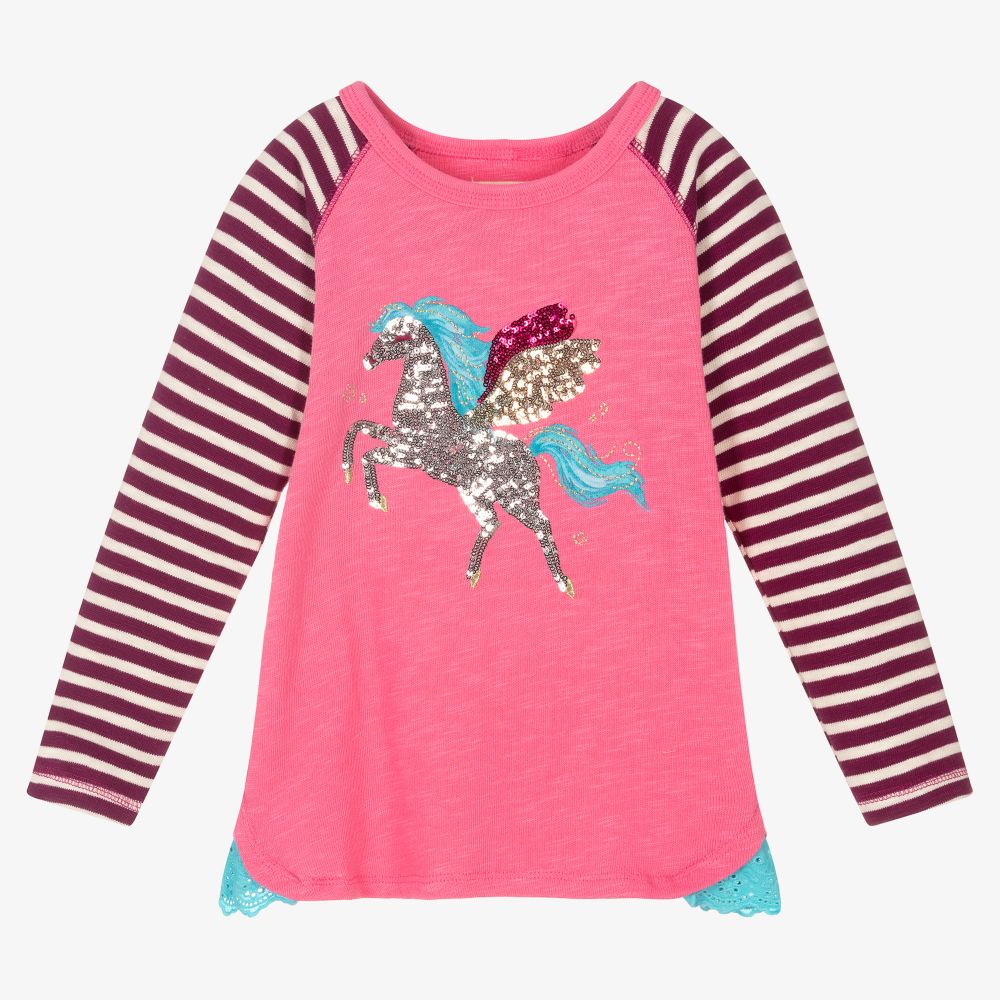 Hatley - Pink Sequin Pegasus Cotton Top | Childrensalon