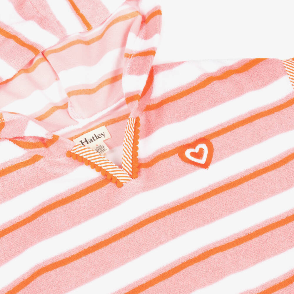 Hatley-Pink Striped Hooded Kids Poncho | Childrensalon Outlet