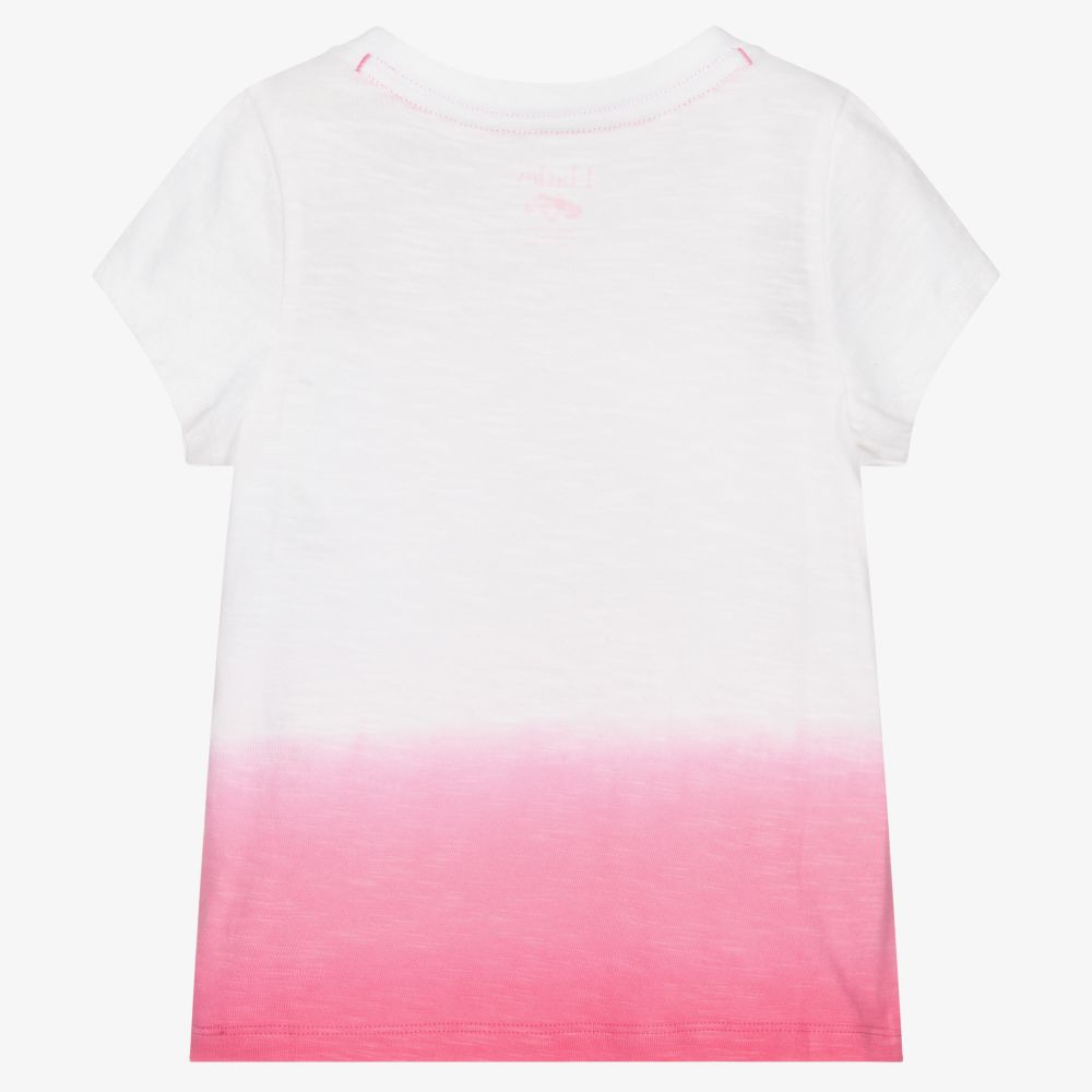 Hatley-Pink & White Cotton T-Shirt | Childrensalon Outlet