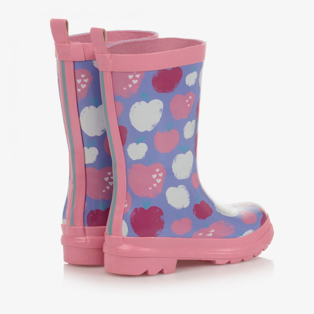 Hatley - Botas de agua moradas con manzanas | Childrensalon Outlet