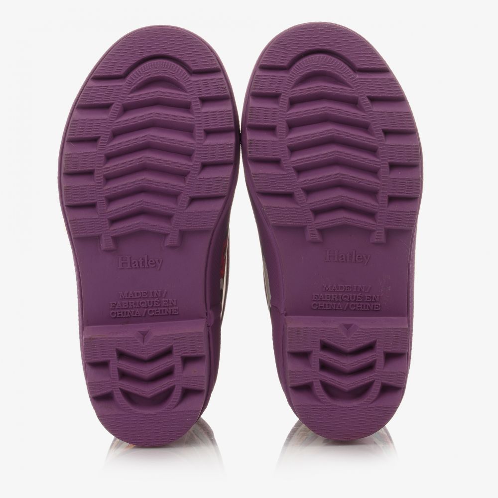 هاتلي-بوت واقي من المطر مطاط لون أرجواني للبنات | Childrensalon Outlet