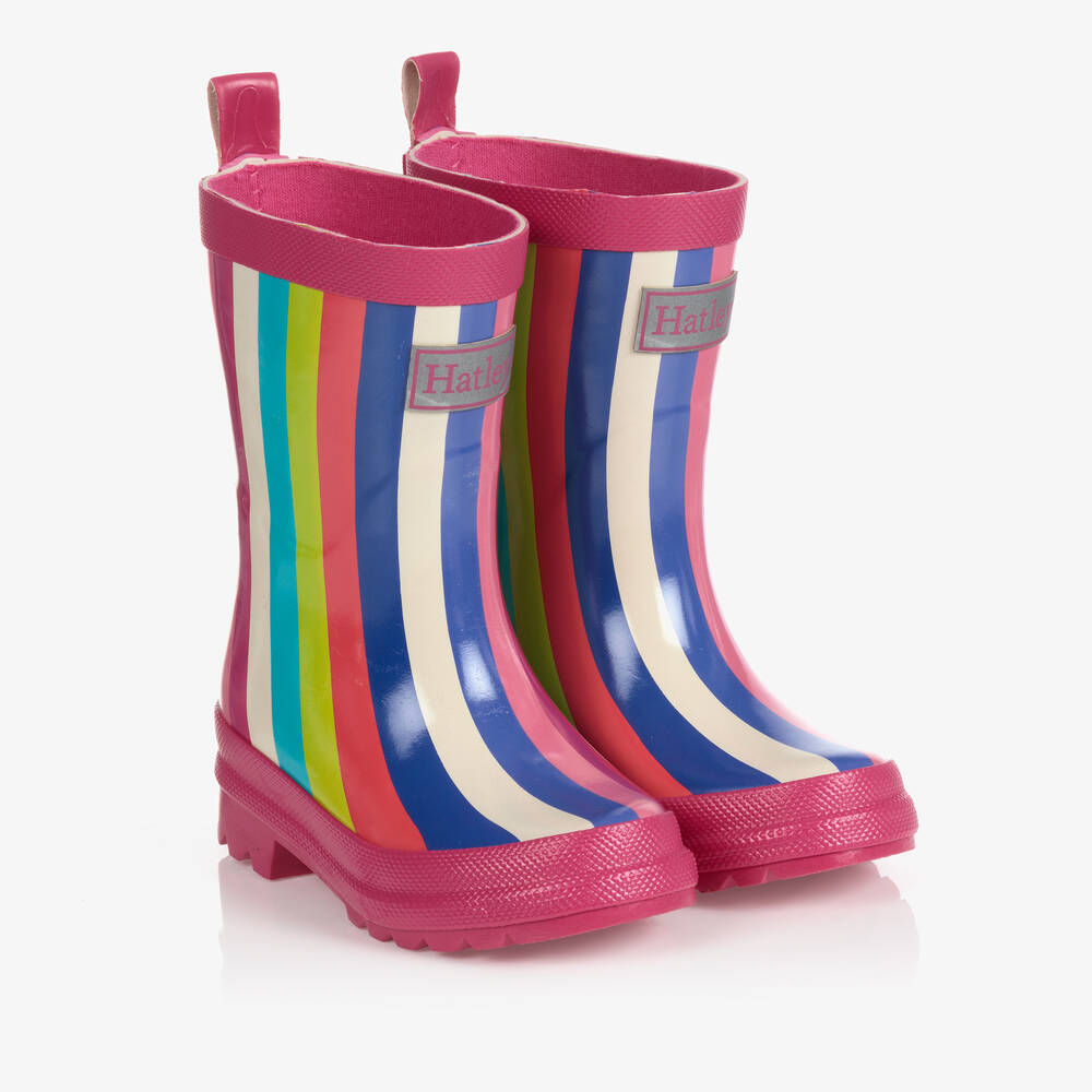 Hatley - Gummistiefel mit Regenbogenstreifen | Childrensalon