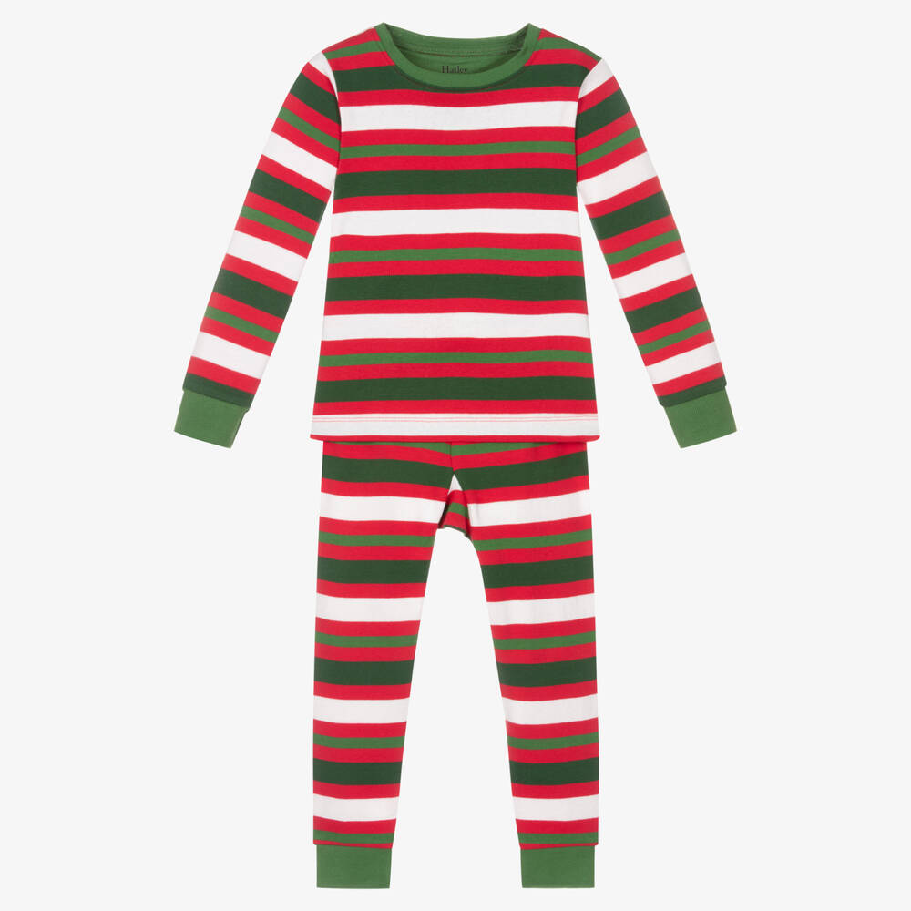 Hatley - Pyjama rouge et vert rayé | Childrensalon
