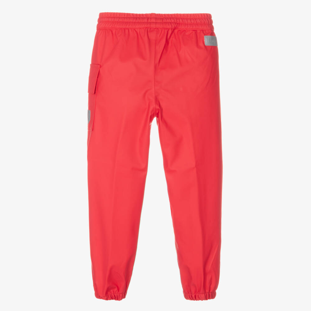 Pantalon De Pluie Enfant Hatley Splash - Imperméable, Cargo, Avec Cordon De Serrage - Rouge