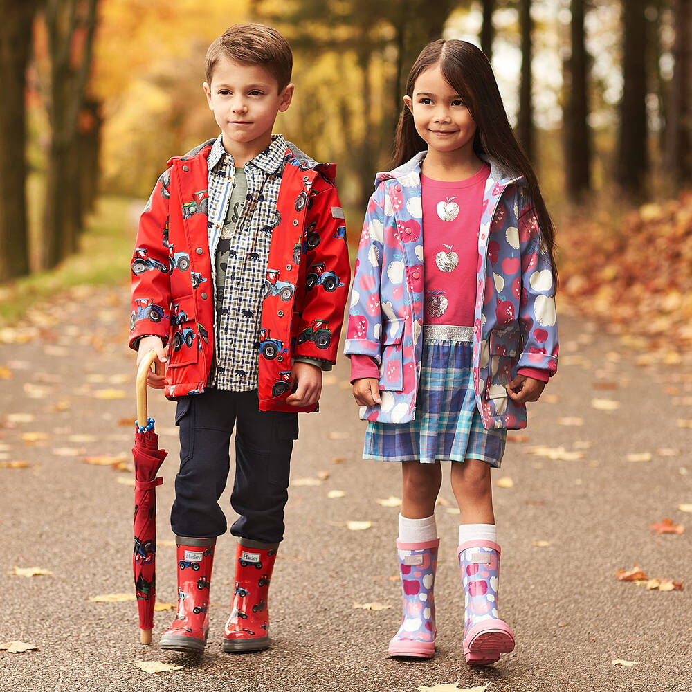 Hatley-Красные резиновые сапоги с тракторами | Childrensalon Outlet
