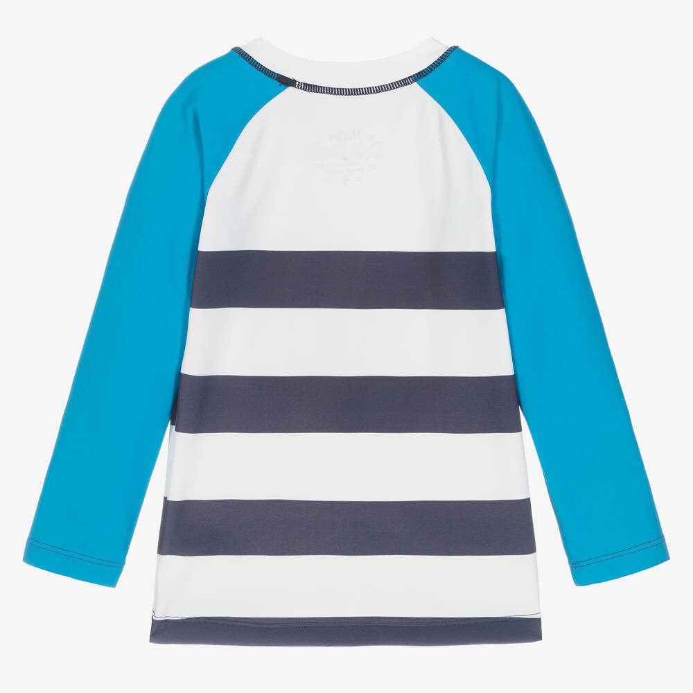 Hatley-توب واقي من الشمس لون أبيض وكحلي (UPF50+) | Childrensalon Outlet