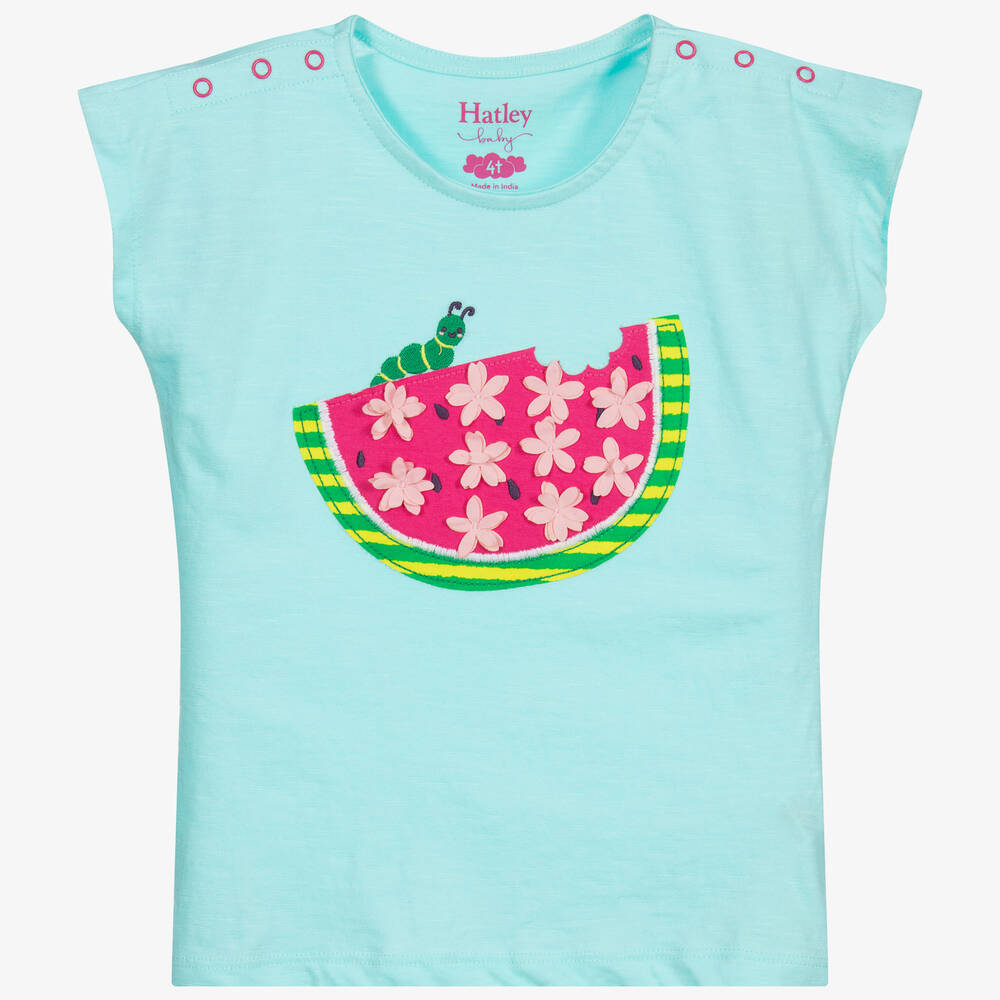 Hatley - Turquoise Blue Cotton T-Shirt | Childrensalon