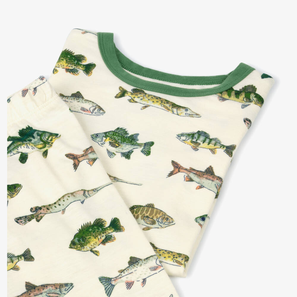 Hatley-Young Gentlemen's Green & Ivory Fish Sleepwear | Childrensalon Outlet