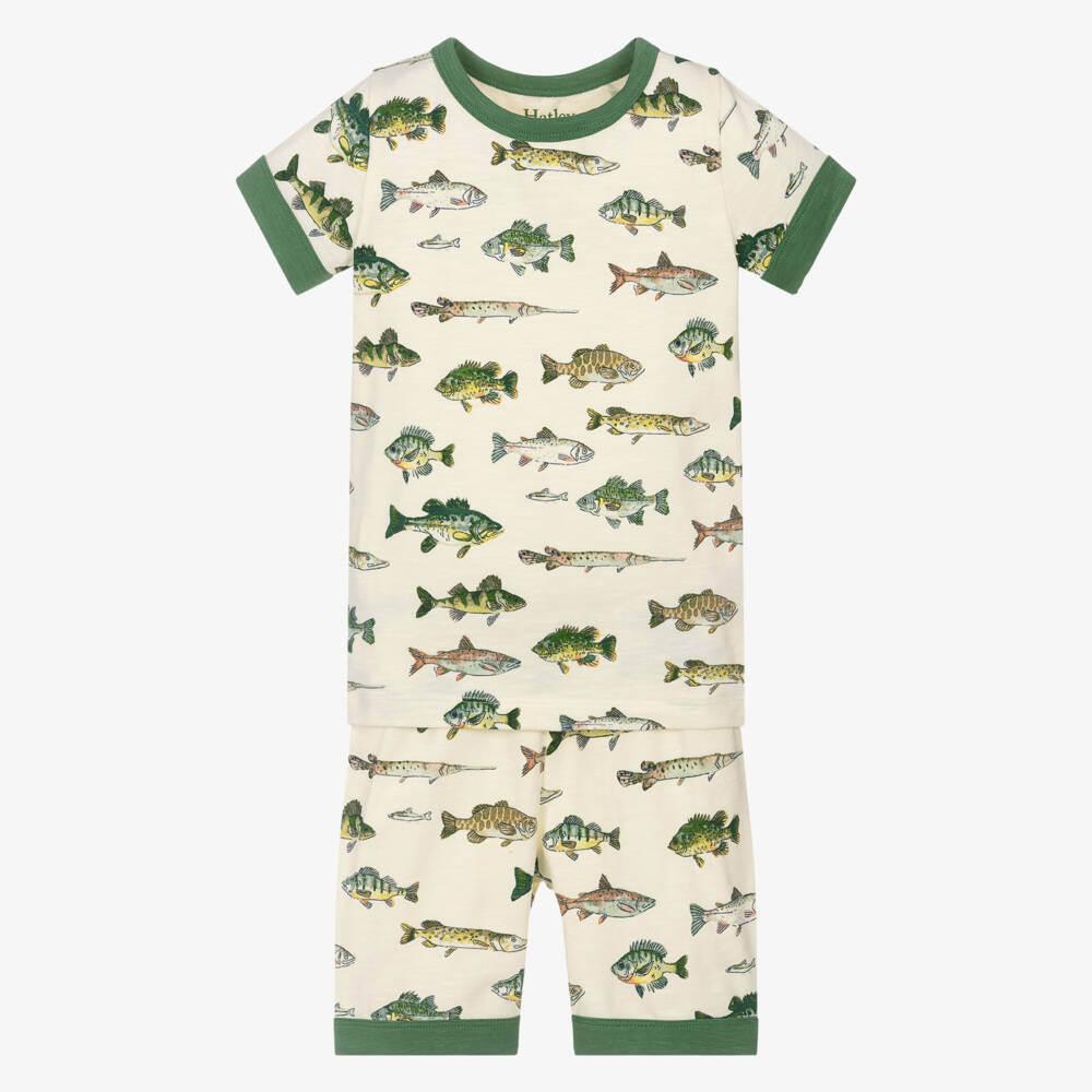 Hatley-Young Gentlemen's Green & Ivory Fish Sleepwear | Childrensalon Outlet