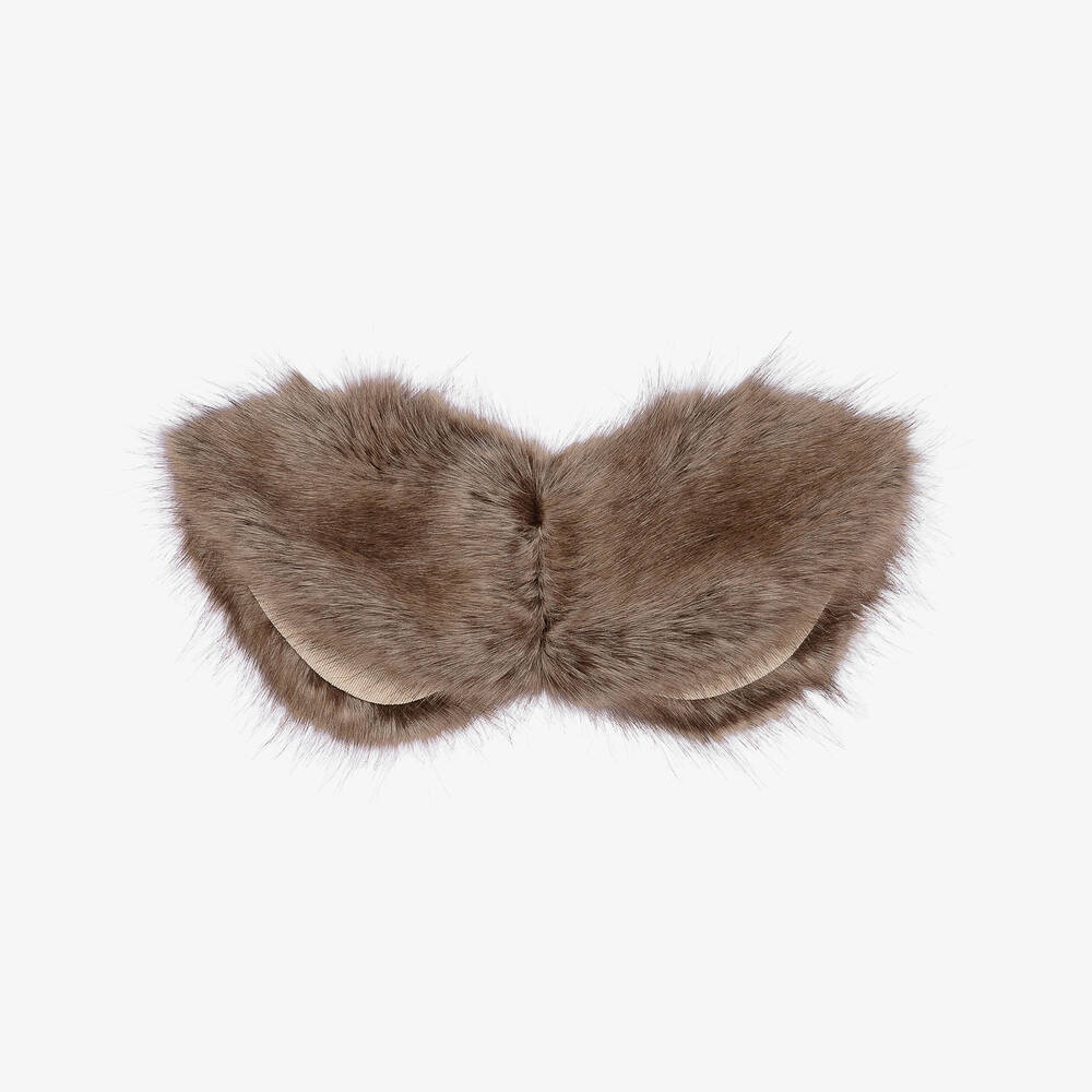 Helen Moore-Girls Beige Faux Fur Collar | Childrensalon Outlet