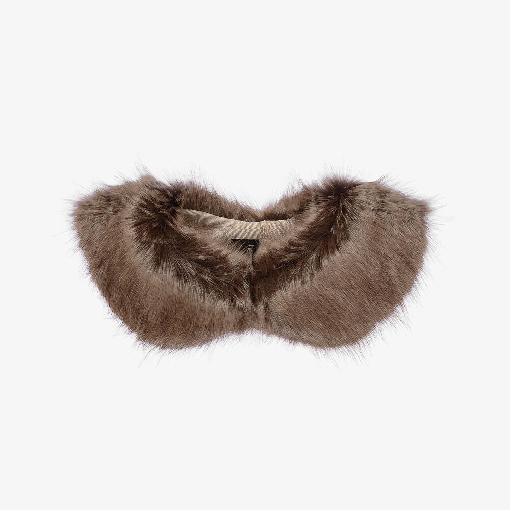 Helen Moore-Girls Beige Faux Fur Collar | Childrensalon Outlet