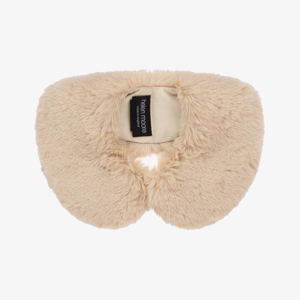 Helen Moore-Girls Beige Faux Fur Collar | Childrensalon Outlet
