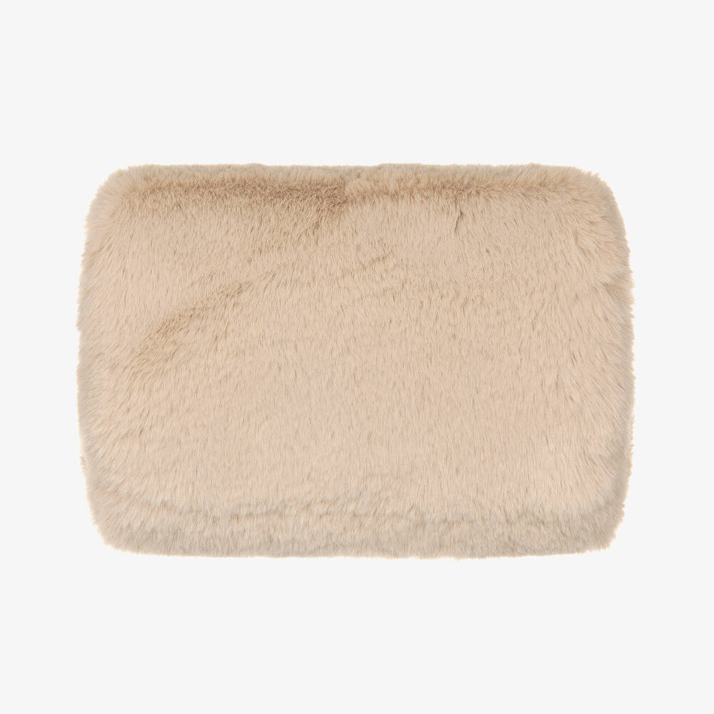 Helen Moore-Girls Beige Faux Fur Muff (25cm) | Childrensalon Outlet