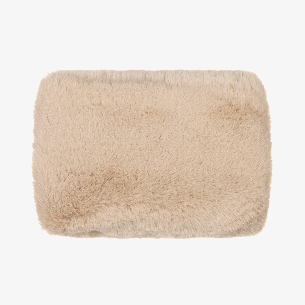 Helen Moore-Girls Beige Faux Fur Muff (25cm) | Childrensalon Outlet