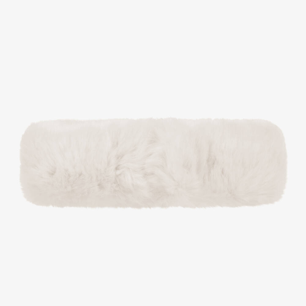 Helen Moore-Girls Cream Plush Fur Headband | Childrensalon Outlet