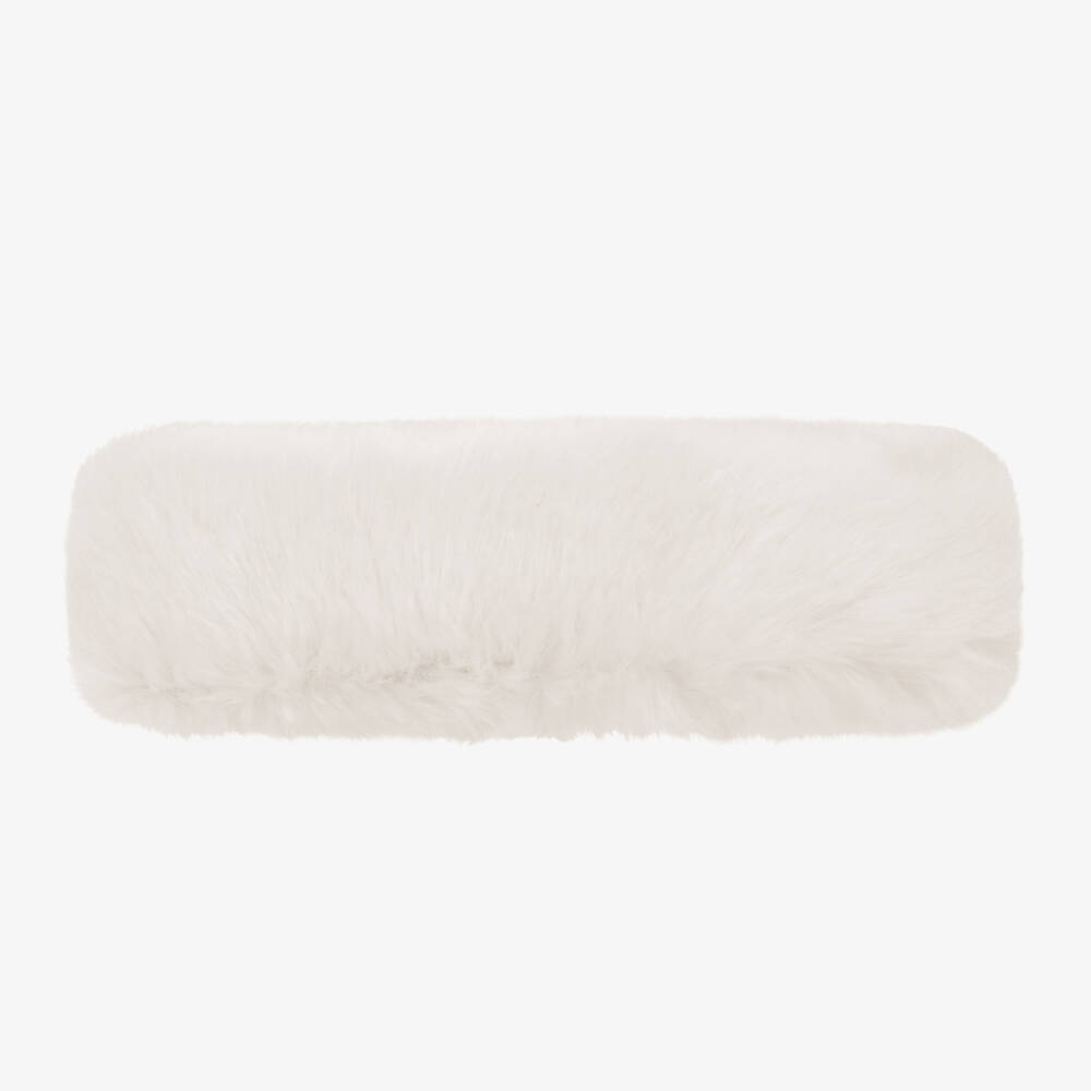 Helen Moore-Girls Cream Plush Fur Headband | Childrensalon Outlet