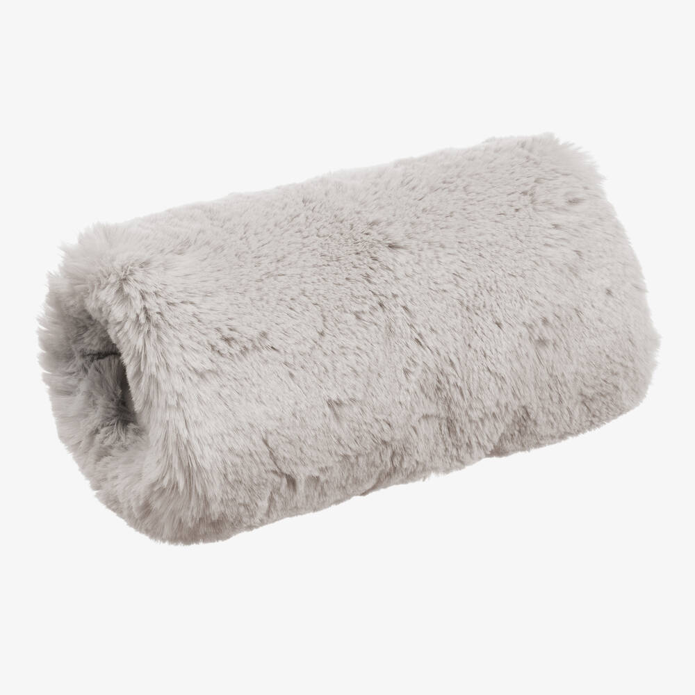 Helen Moore - Girls Grey Faux Fur Hand Muff (25cm) | Childrensalon