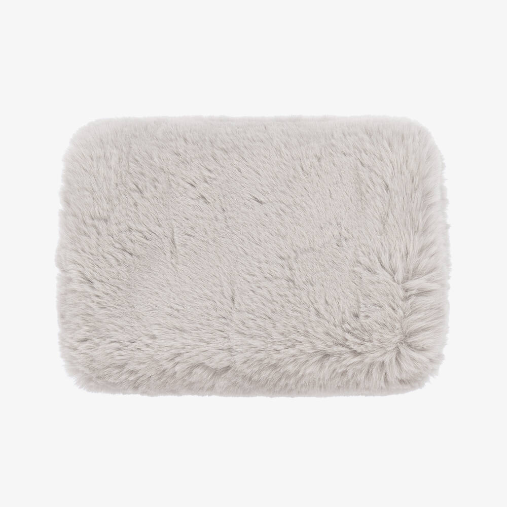 Helen Moore-Girls Grey Faux Fur Hand Muff (25cm) | Childrensalon Outlet
