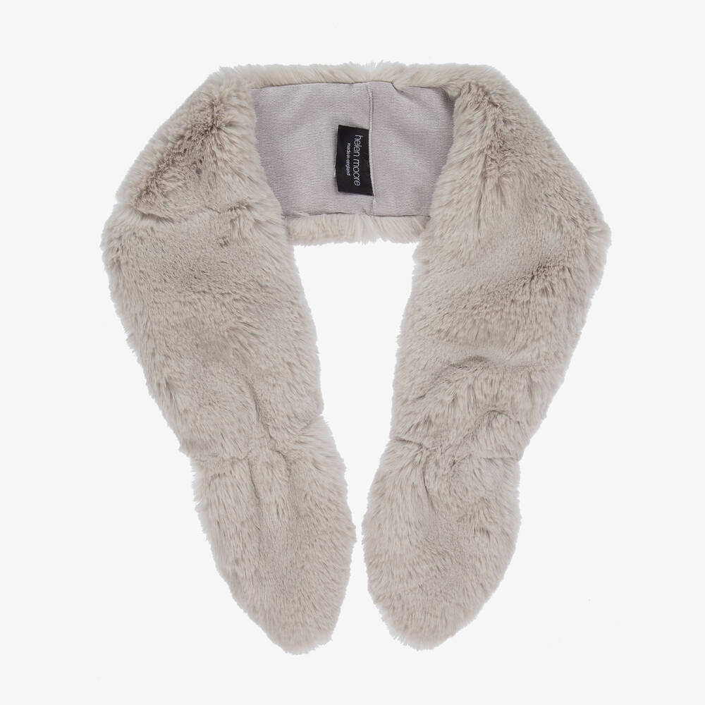 Helen Moore Girls Grey Faux Fur Scarf Childrensalon Outlet