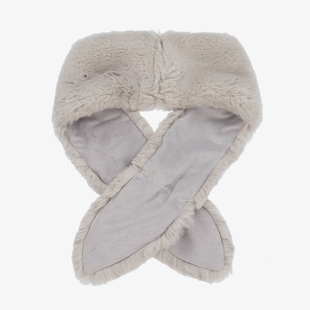 Helen Moore-Girls Grey Faux Fur Scarf | Childrensalon Outlet