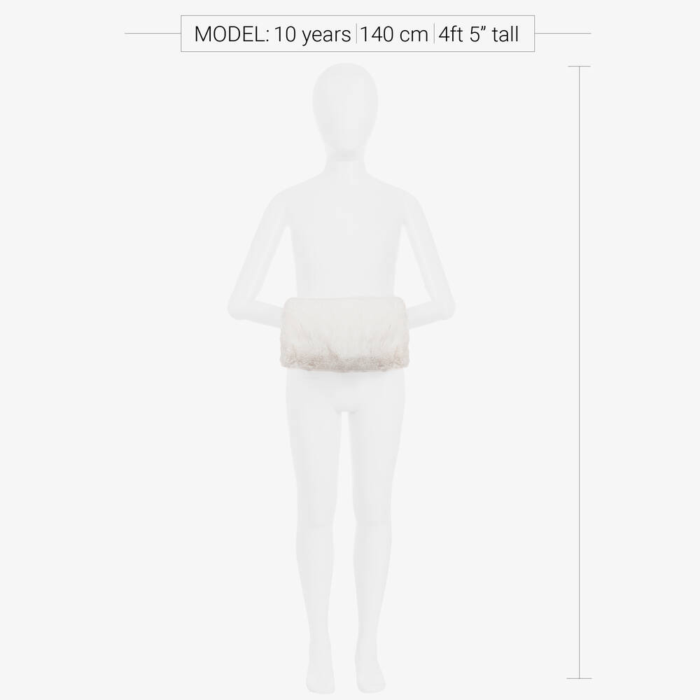 هيلين مور-وارمرز لتدفئة اليدين فرو إصطناعي لون عاجي للبنات (25سم) | Childrensalon Outlet