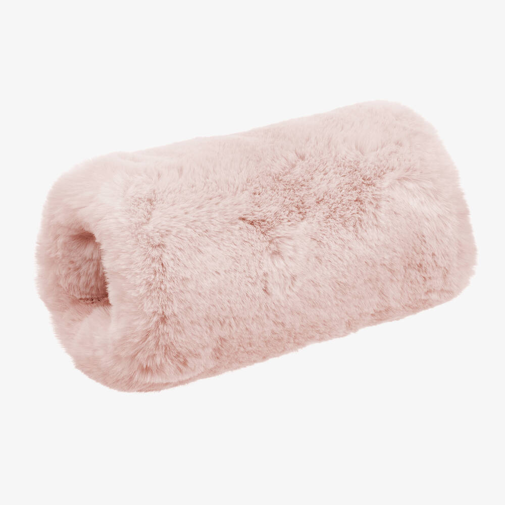 Helen Moore-Girls Pink Faux Fur Hand Muff (25cm) | Childrensalon Outlet