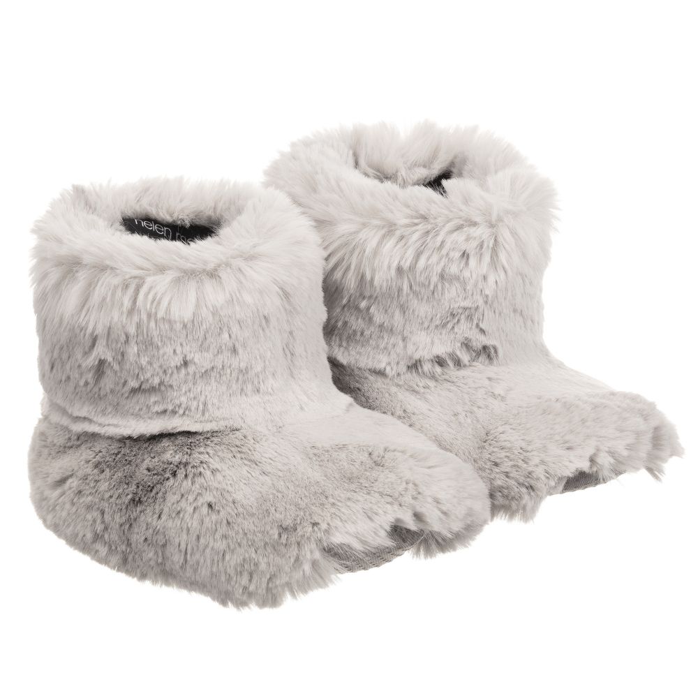 Helen Moore - Grey Faux Fur Slipper Booties | Childrensalon