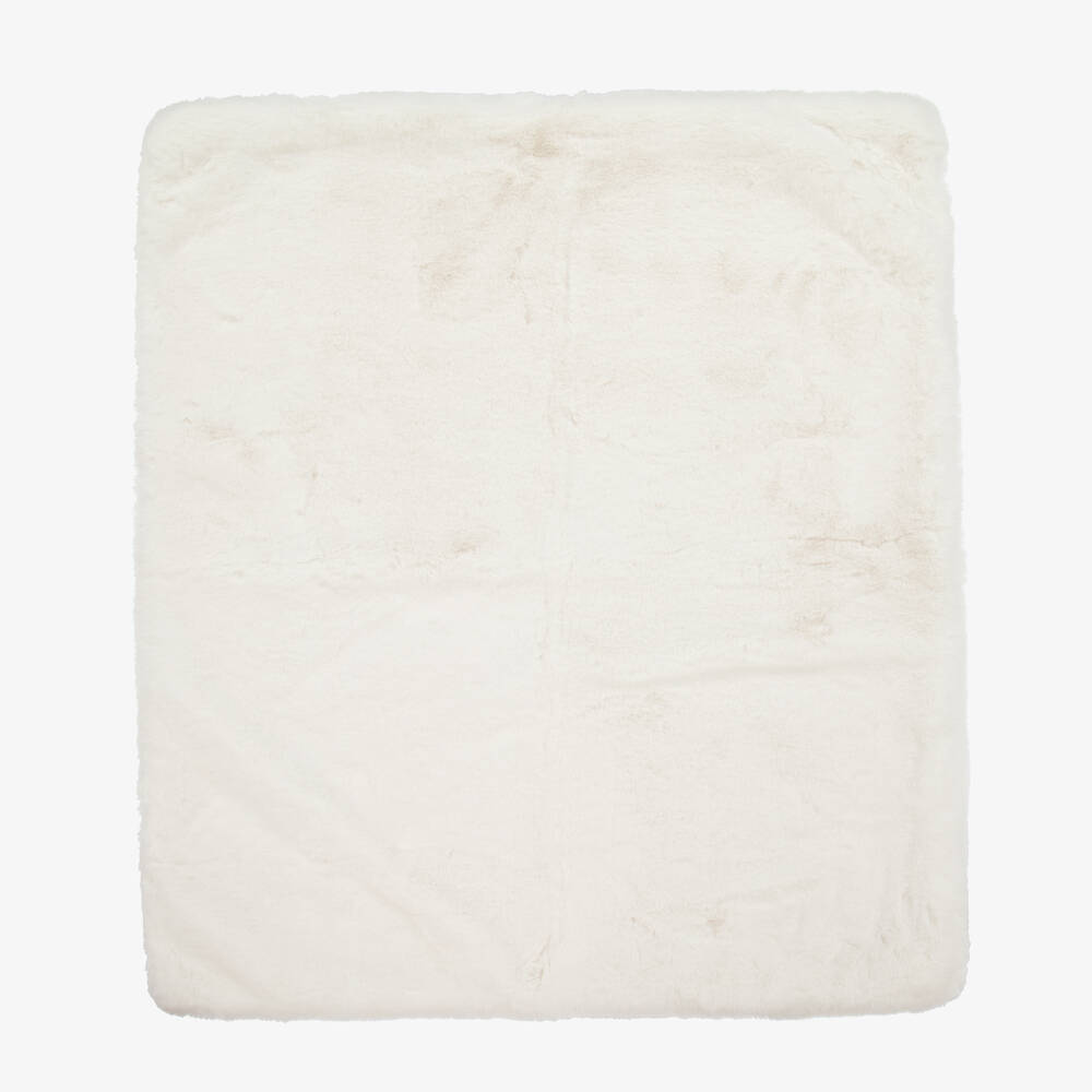 Helen Moore-Ivory Faux Fur Blanket (80cm) | Childrensalon Outlet