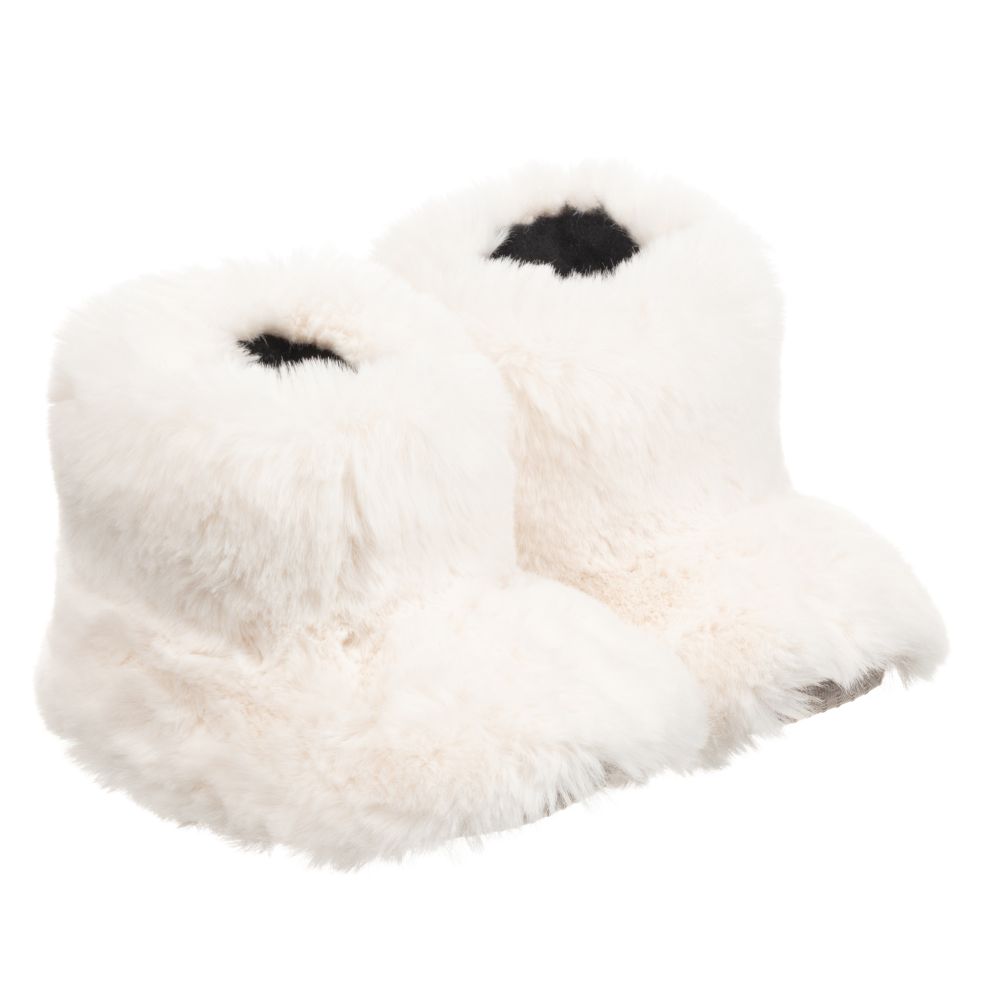 Helen Moore - Ivory Faux Fur Slipper Boots | Childrensalon