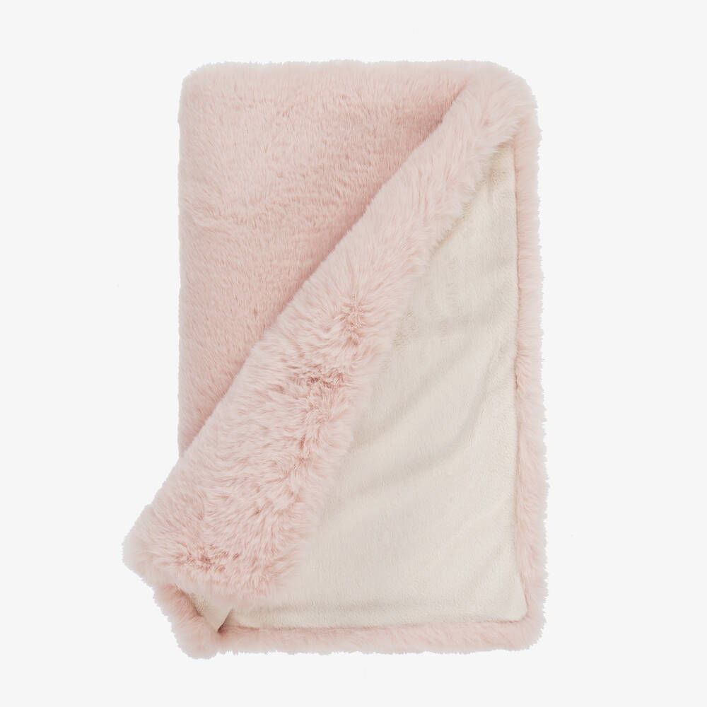 Helen Moore Pink Faux Fur Blanket 80cm Childrensalon Outlet