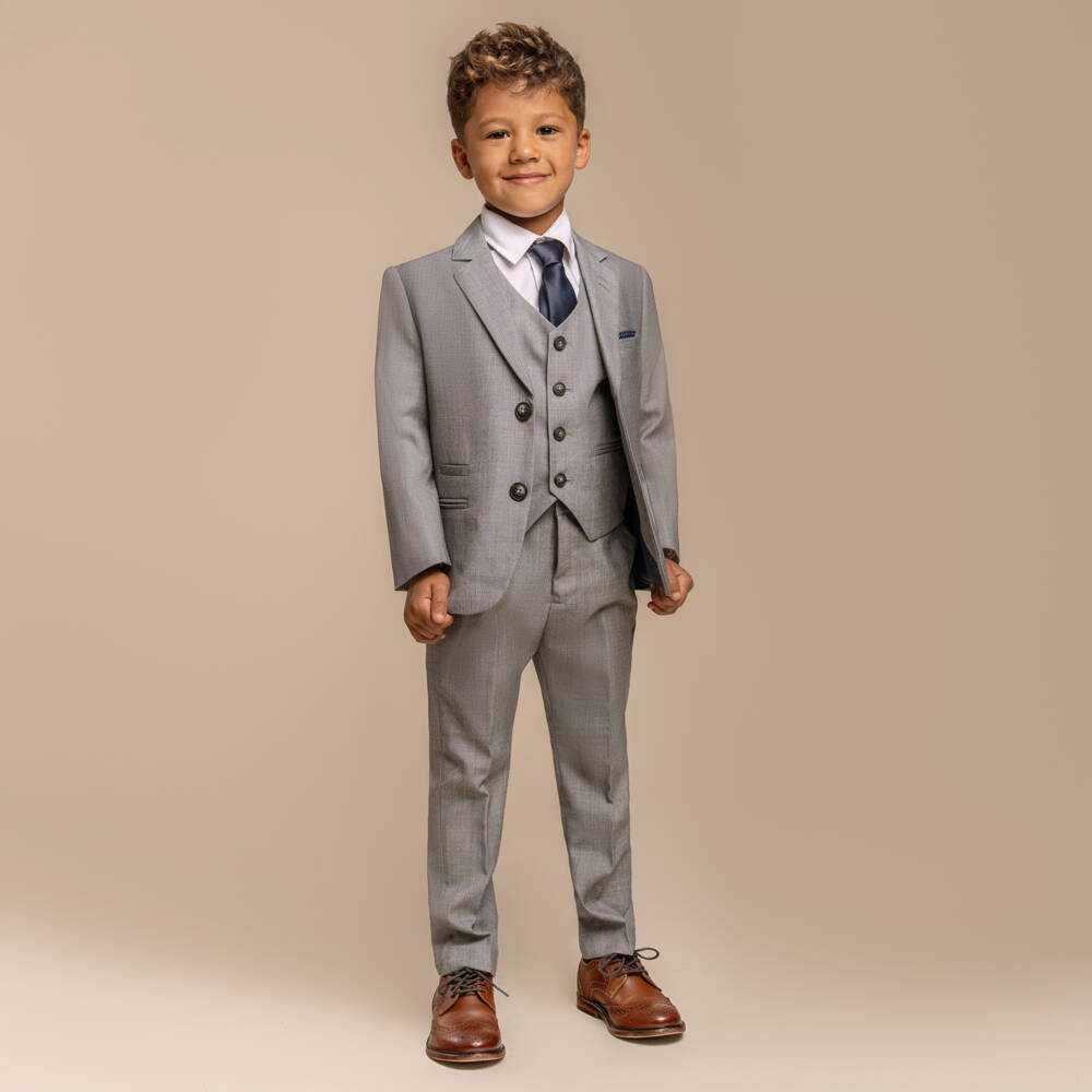House of Cavani-طقم كلاسيكي رمادي ثلاثي القطع للأولاد | Childrensalon Outlet