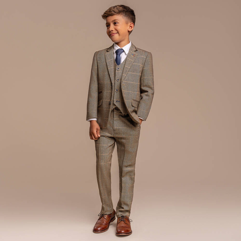 House of Cavani-Boys Rustic Tweed Three-Piece Ensemble | Childrensalon Outlet