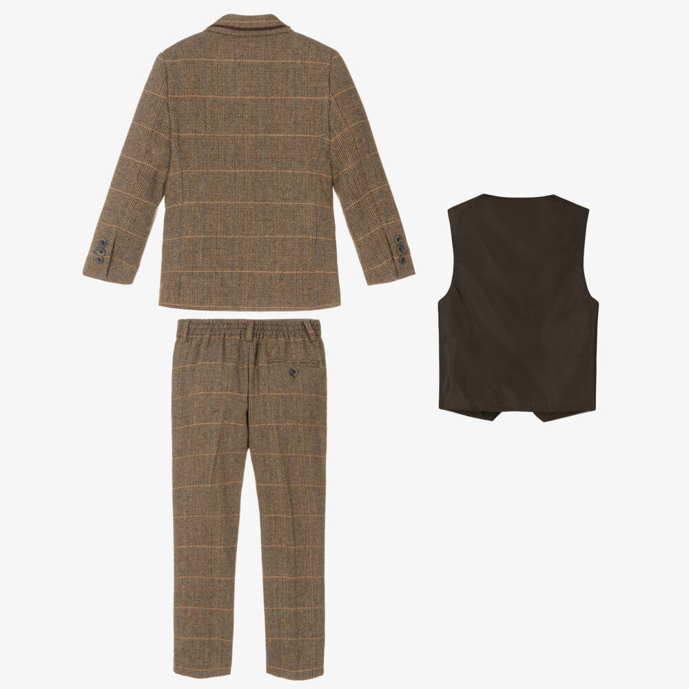 House of Cavani-Boys Rustic Tweed Three-Piece Ensemble | Childrensalon Outlet