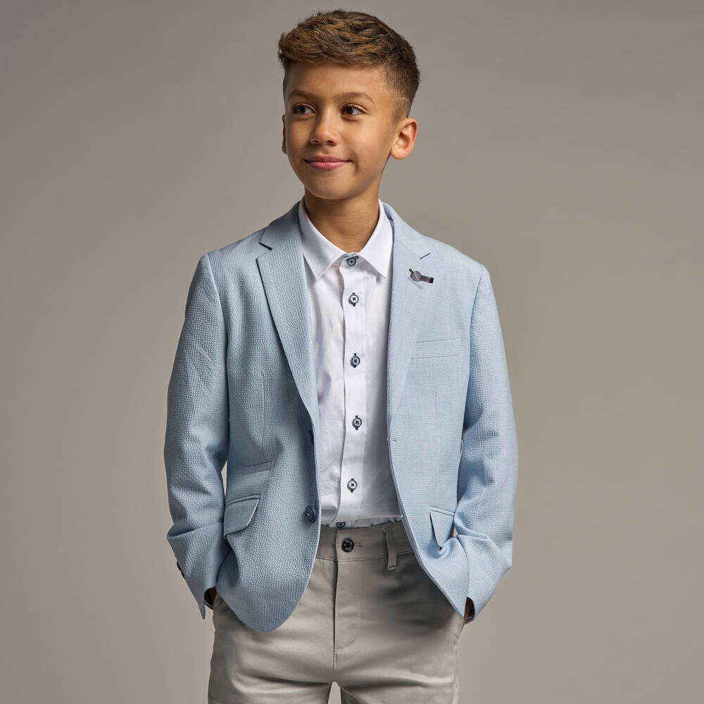 House of Cavani-Boys Sky Blue Tailored Blazer | Childrensalon Outlet