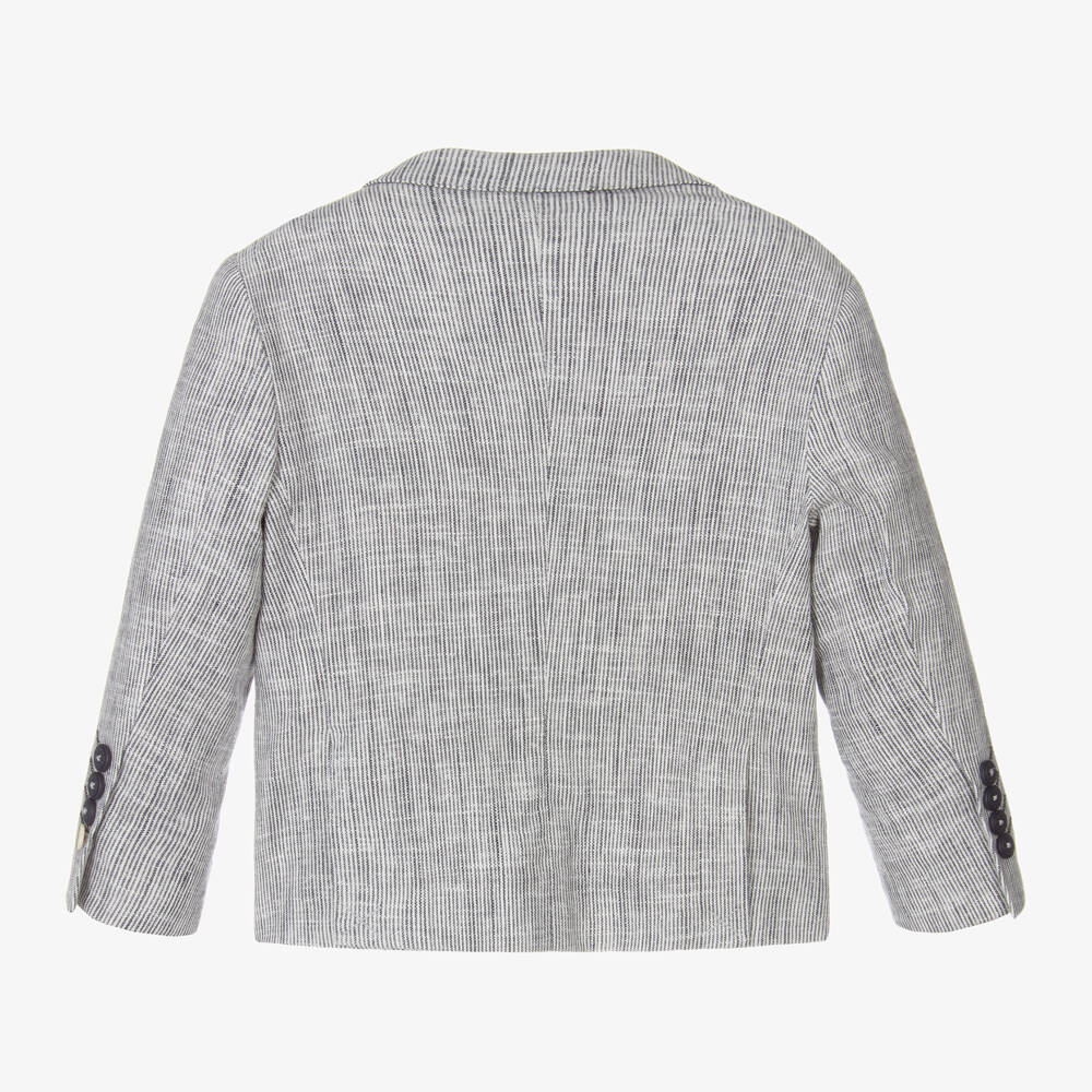 House of Cavani-Boys Smart Grey Stripe Jacket | Childrensalon Outlet
