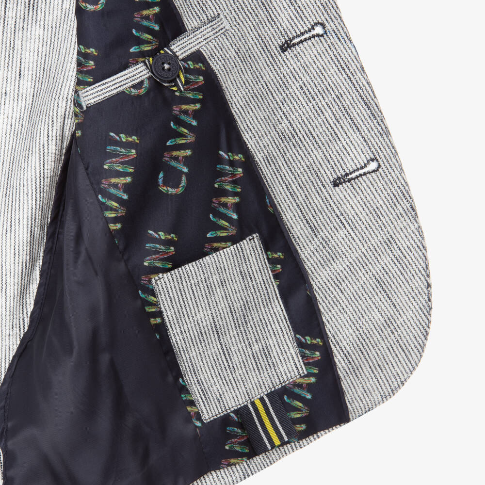 House of Cavani-Boys Smart Grey Stripe Jacket | Childrensalon Outlet