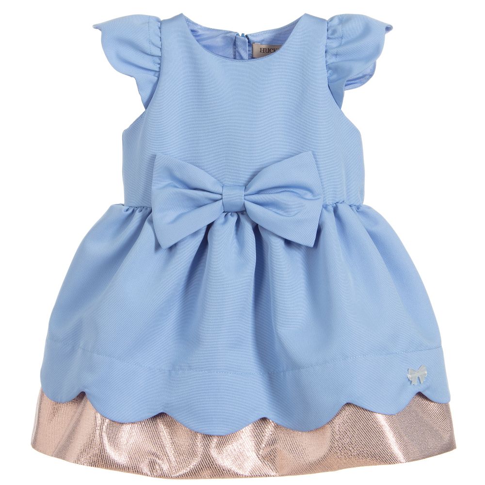 Hucklebones London - Baby Girls Blue Dress Set | Childrensalon
