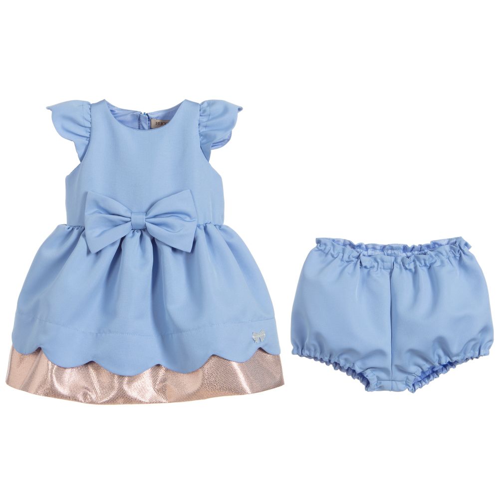 Hucklebones London-Baby Girls Blue Dress Set | Childrensalon Outlet