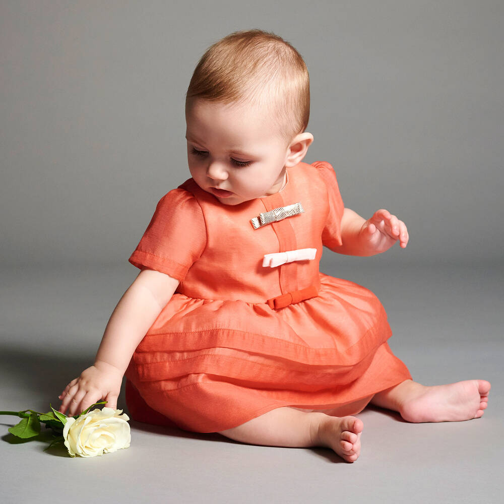 Hucklebones London-Baby Girls Coral Dress Set | Childrensalon Outlet