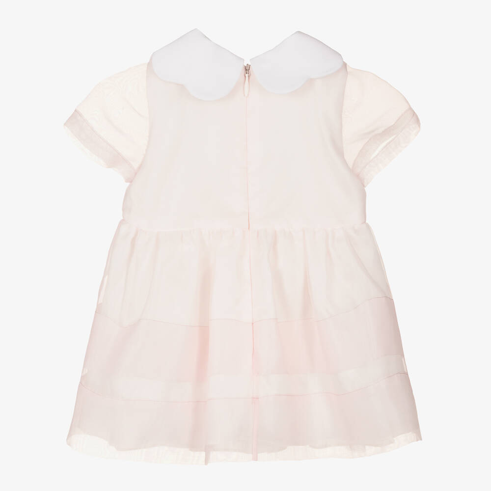 Hucklebones London-Baby Girls Pink Organza Ladybird Dress | Childrensalon Outlet